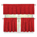 Red Python Snakeskin Print 3 Piece Kitchen Curtains