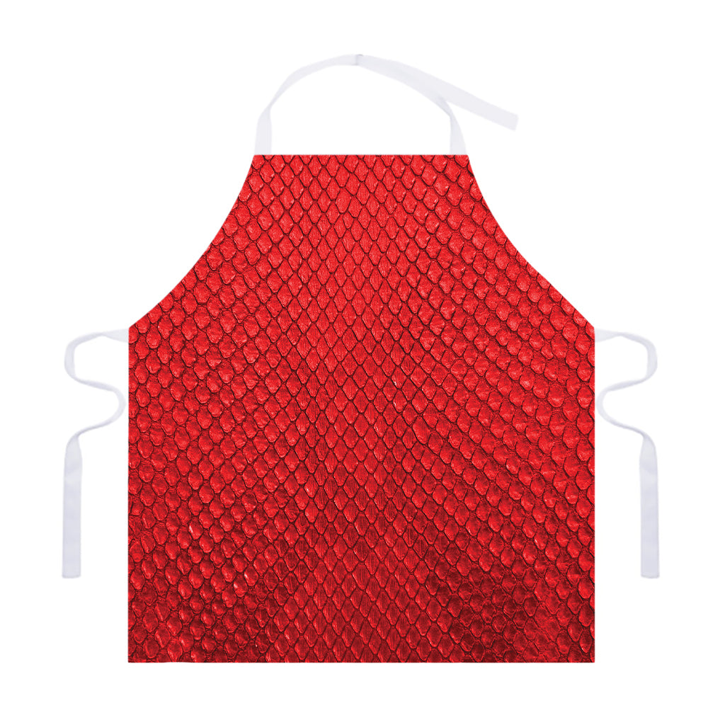 Red Python Snakeskin Print Adjustable Apron