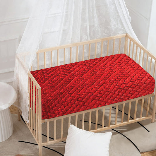 Red Python Snakeskin Print Baby Crib Sheet