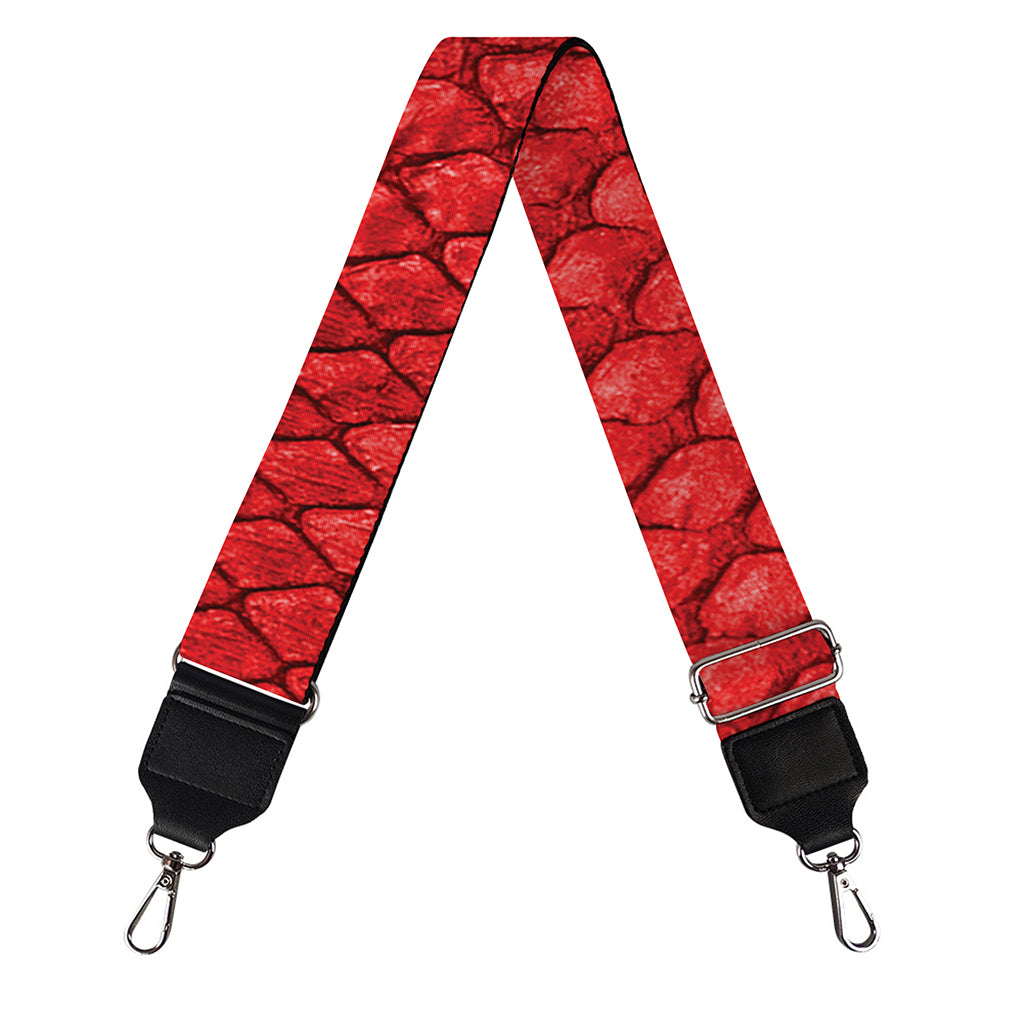 Red Python Snakeskin Print Bag Strap