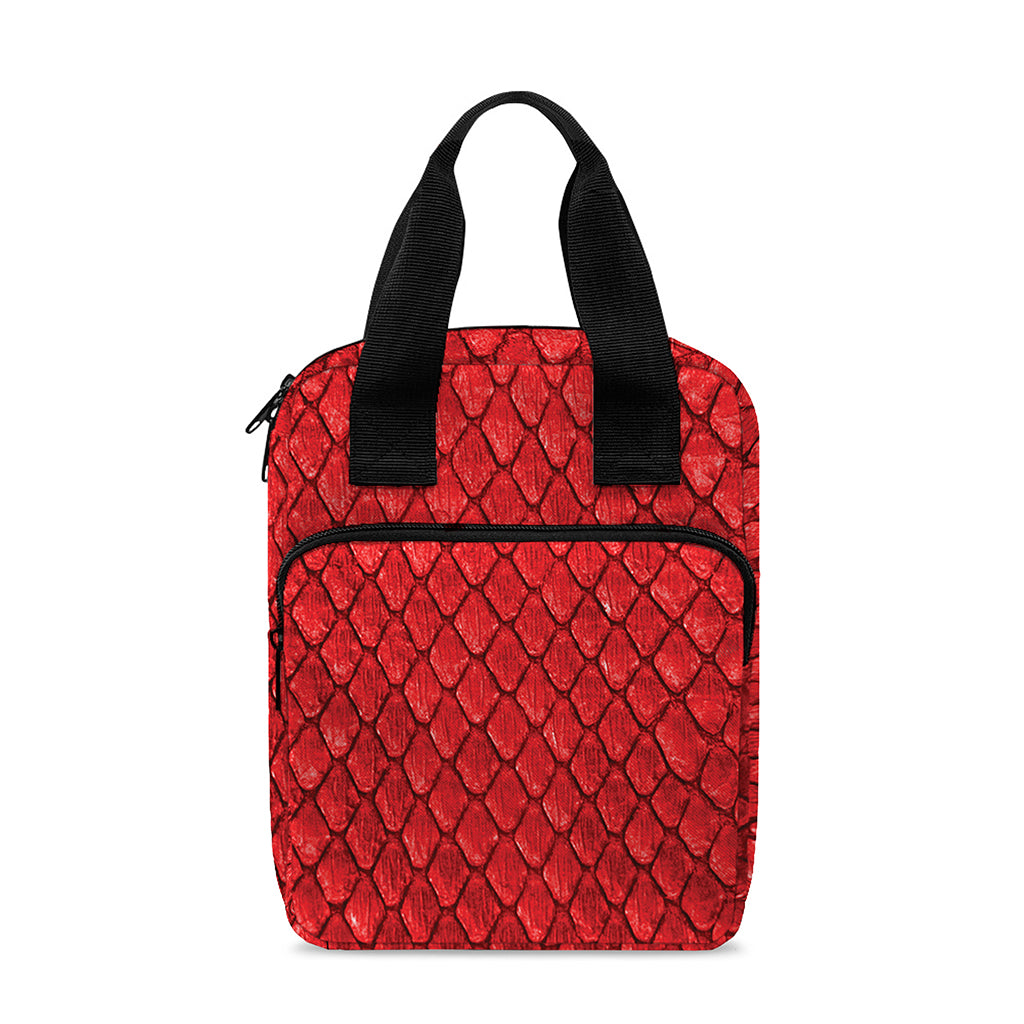 Red Python Snakeskin Print Bible Tote Bag