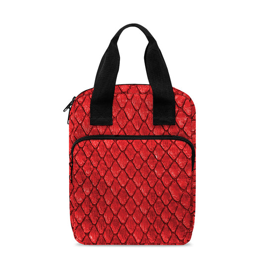 Red Python Snakeskin Print Bible Tote Bag