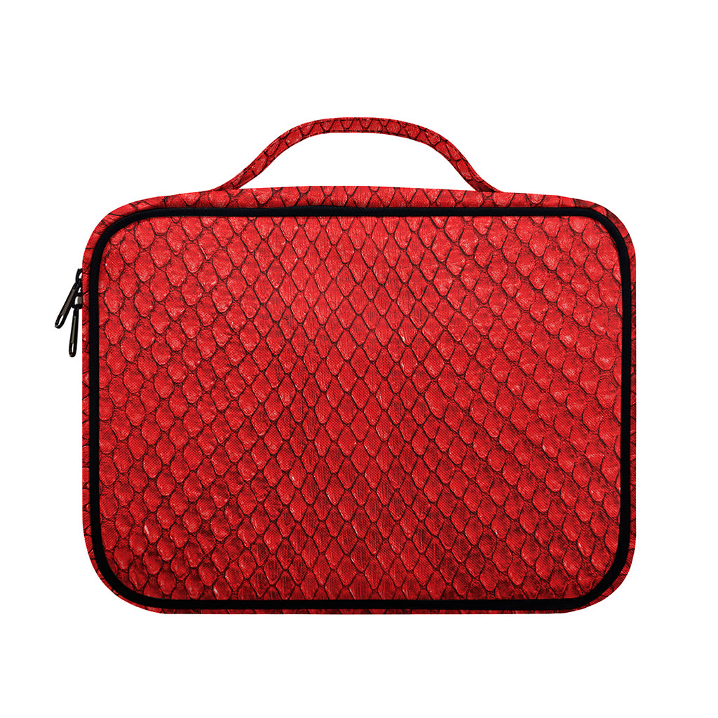 Red Python Snakeskin Print Briefcase Bible Bag