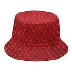Red Python Snakeskin Print Bucket Hat