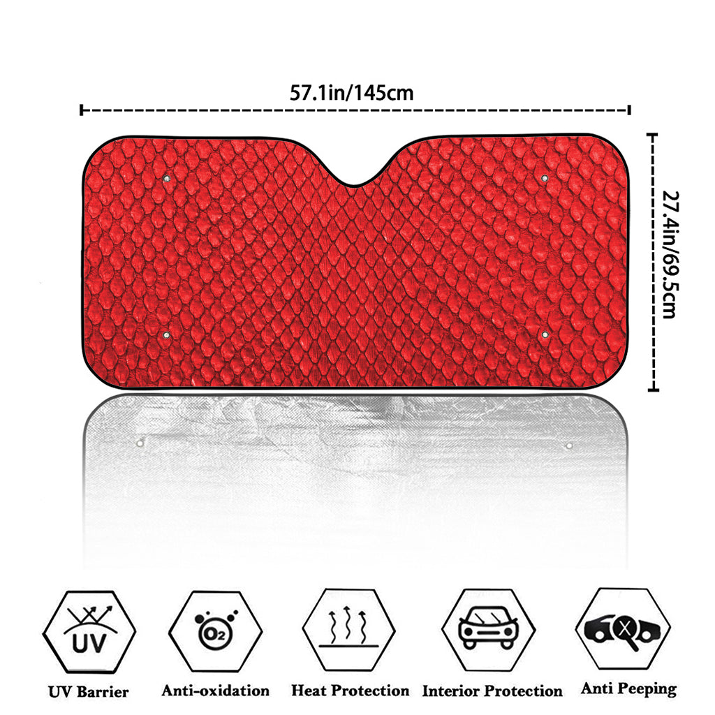 Red Python Snakeskin Print Car Windshield Sun Shade