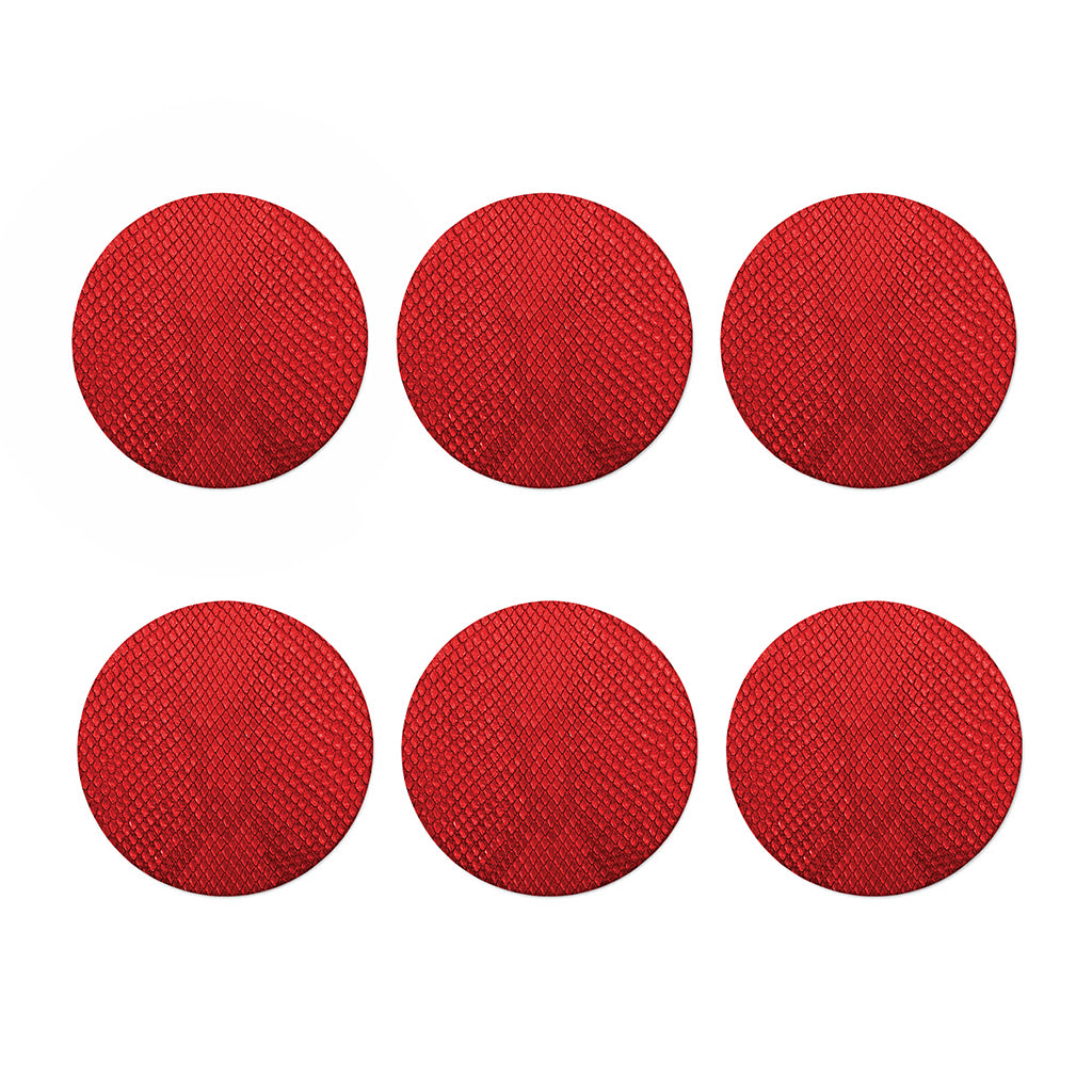 Red Python Snakeskin Print Coaster Set