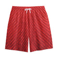 Red Python Snakeskin Print Cotton Shorts
