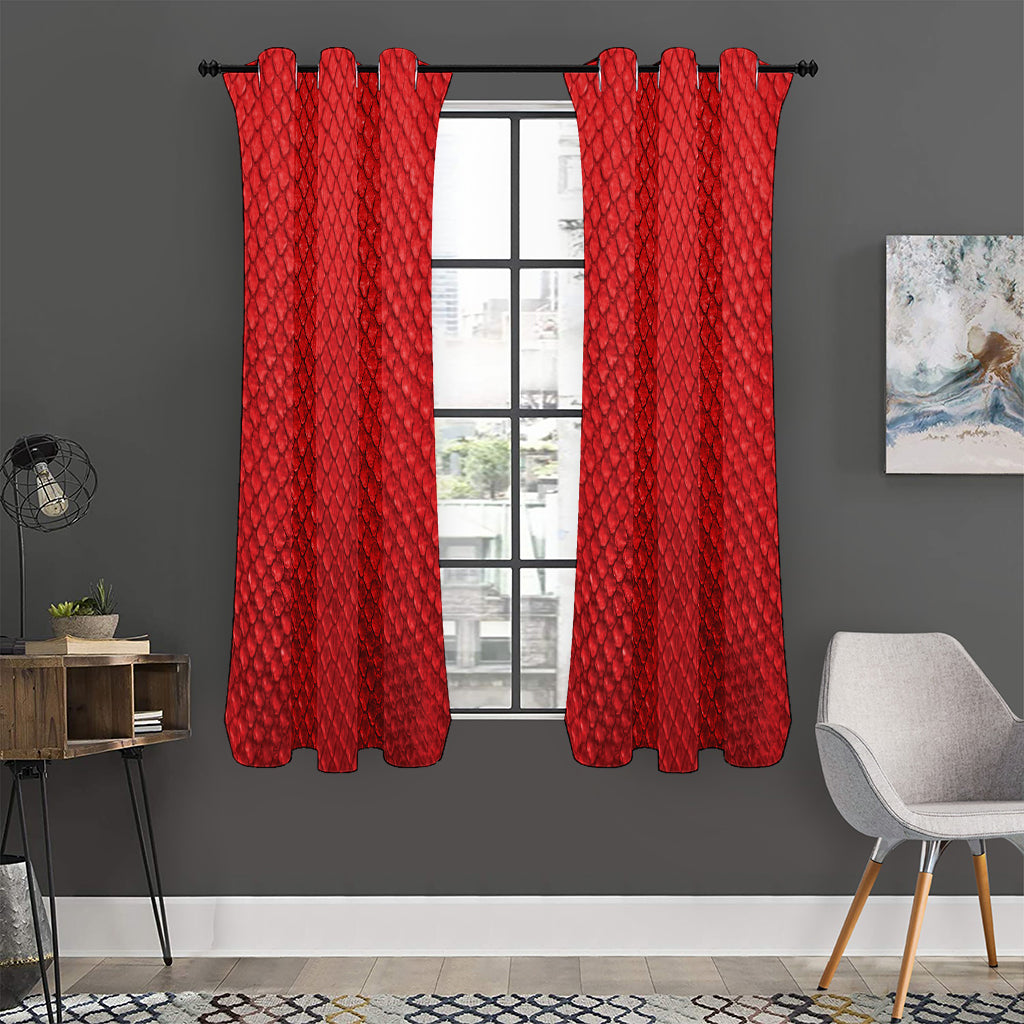Red Python Snakeskin Print Curtain