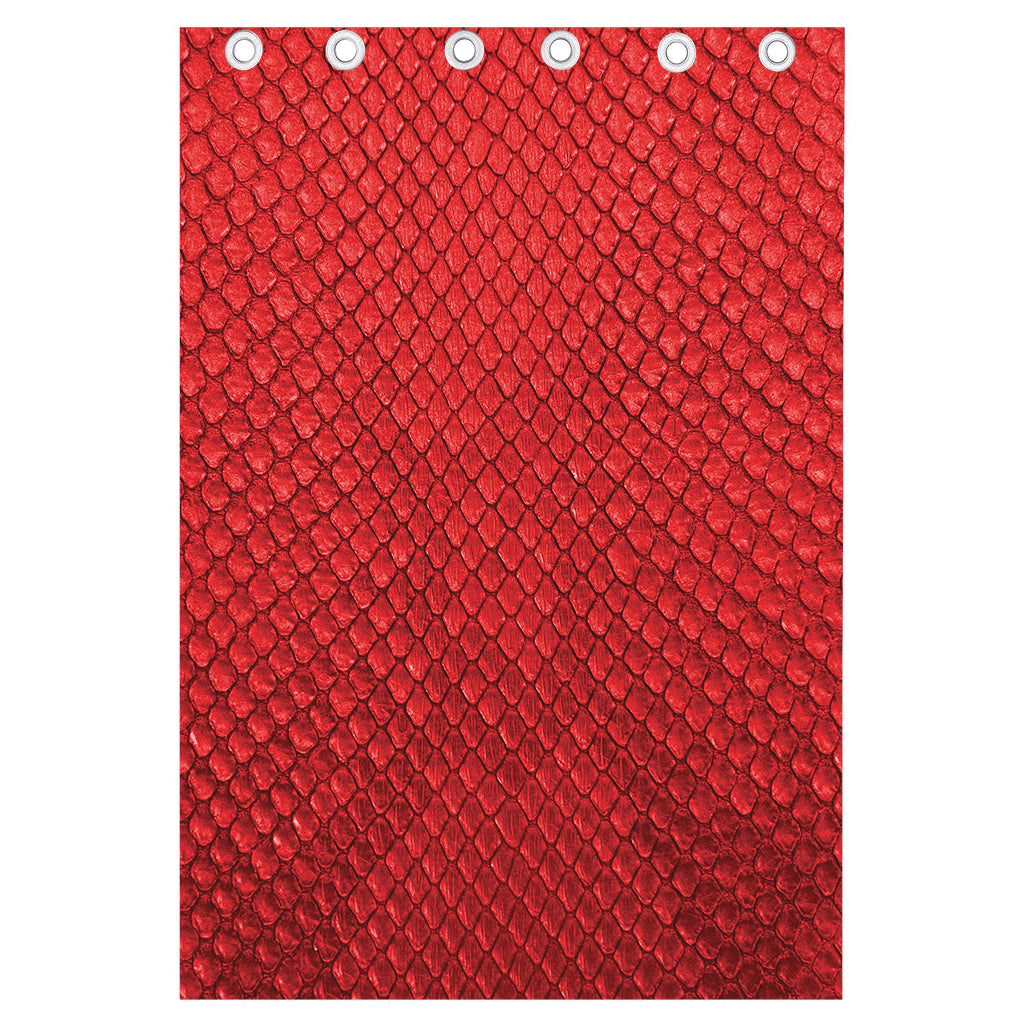 Red Python Snakeskin Print Curtain