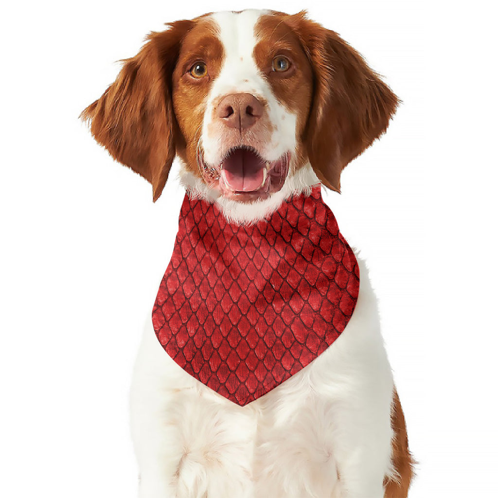 Red Python Snakeskin Print Dog Bandana
