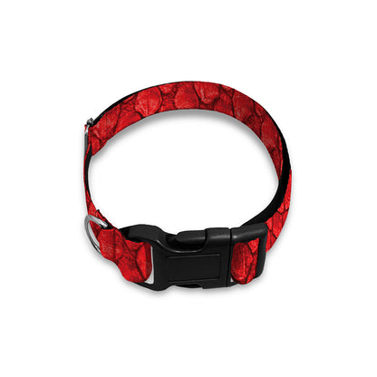 Red Python Snakeskin Print Dog Collar