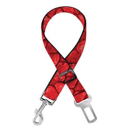 Red Python Snakeskin Print Dog Seat Belt