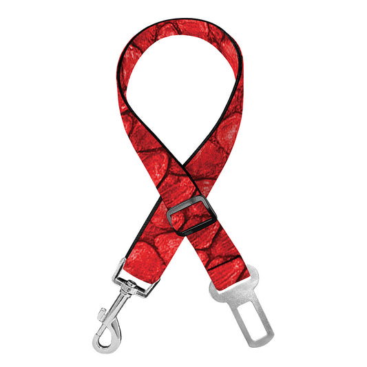 Red Python Snakeskin Print Dog Seat Belt
