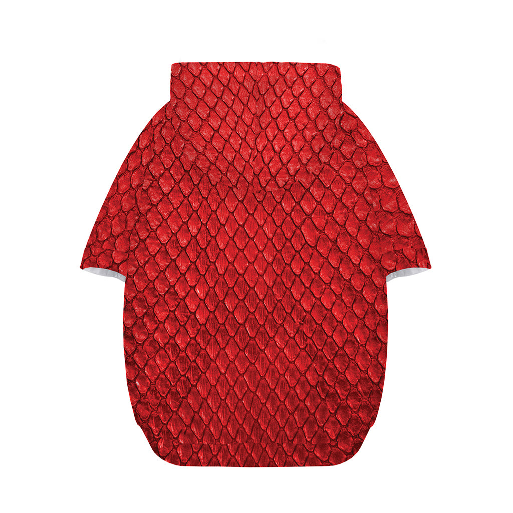 Red Python Snakeskin Print Dog Zip Up Hoodie