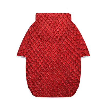 Red Python Snakeskin Print Dog Zip Up Hoodie