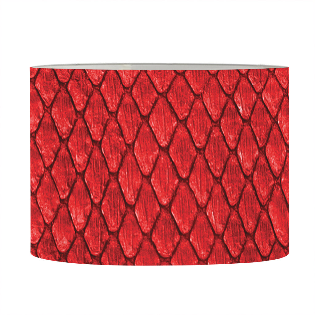 Red Python Snakeskin Print Drum Lamp Shade
