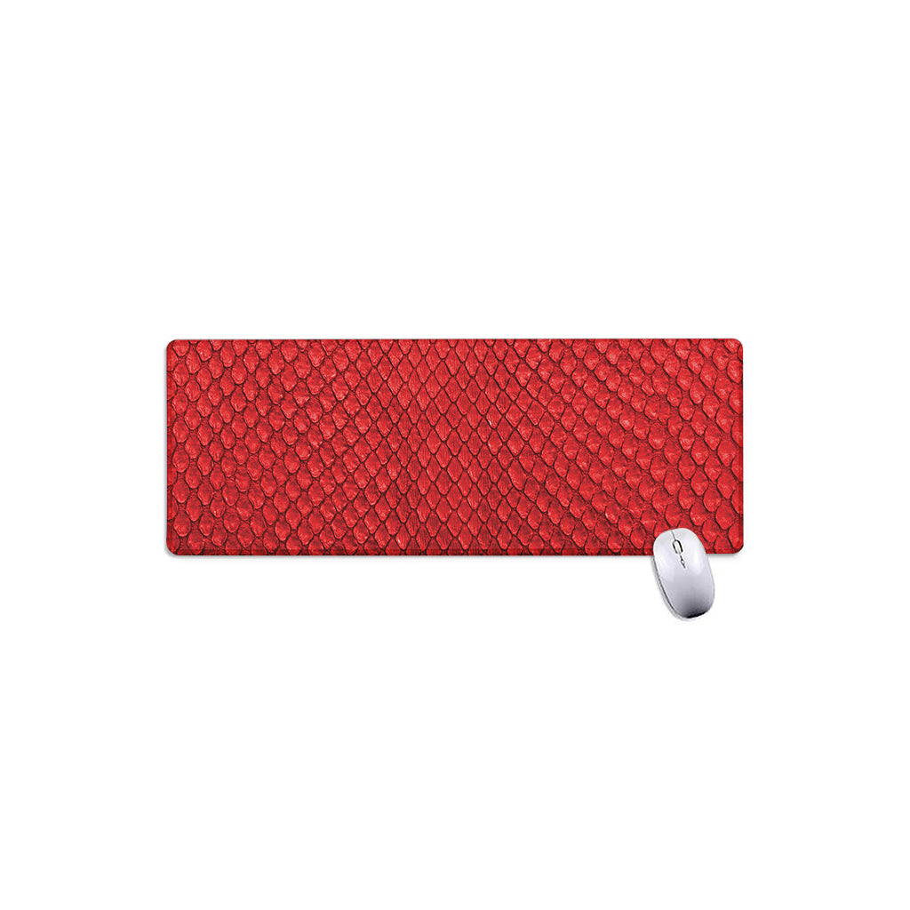 Red Python Snakeskin Print Extended Mouse Pad