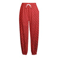 Red Python Snakeskin Print Fleece Lined Knit Pants