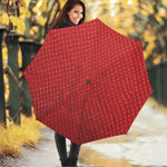 Red Python Snakeskin Print Foldable Umbrella