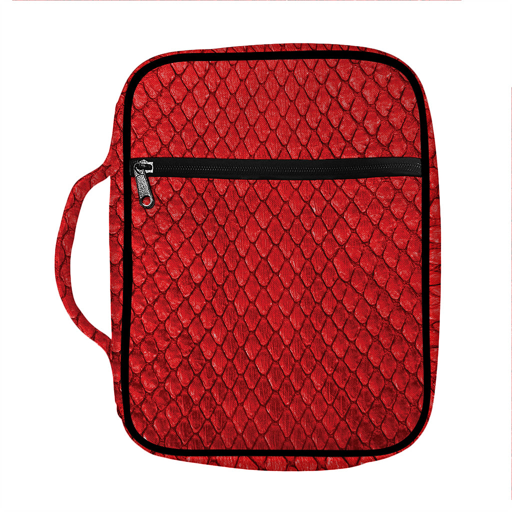 Red Python Snakeskin Print Front Pocket Bible Bag