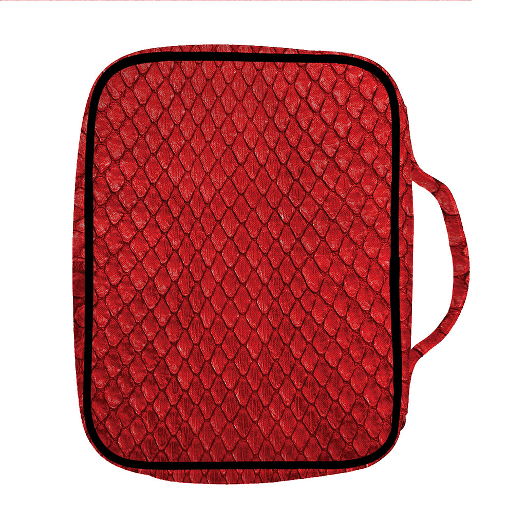Red Python Snakeskin Print Front Pocket Bible Bag