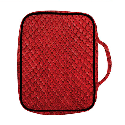 Red Python Snakeskin Print Front Pocket Bible Bag
