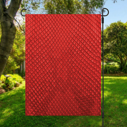 Red Python Snakeskin Print Garden Flag