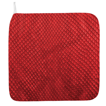Red Python Snakeskin Print Hand Towel
