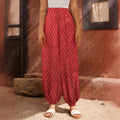Red Python Snakeskin Print Harem Pants