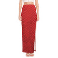 Red Python Snakeskin Print High Slit Maxi Skirt