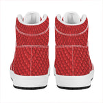Red Python Snakeskin Print High Top Leather Sneakers
