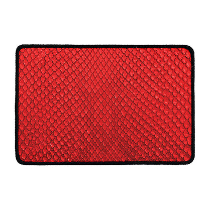 Red Python Snakeskin Print Kitchen Mat