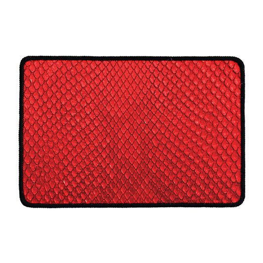 Red Python Snakeskin Print Kitchen Mat