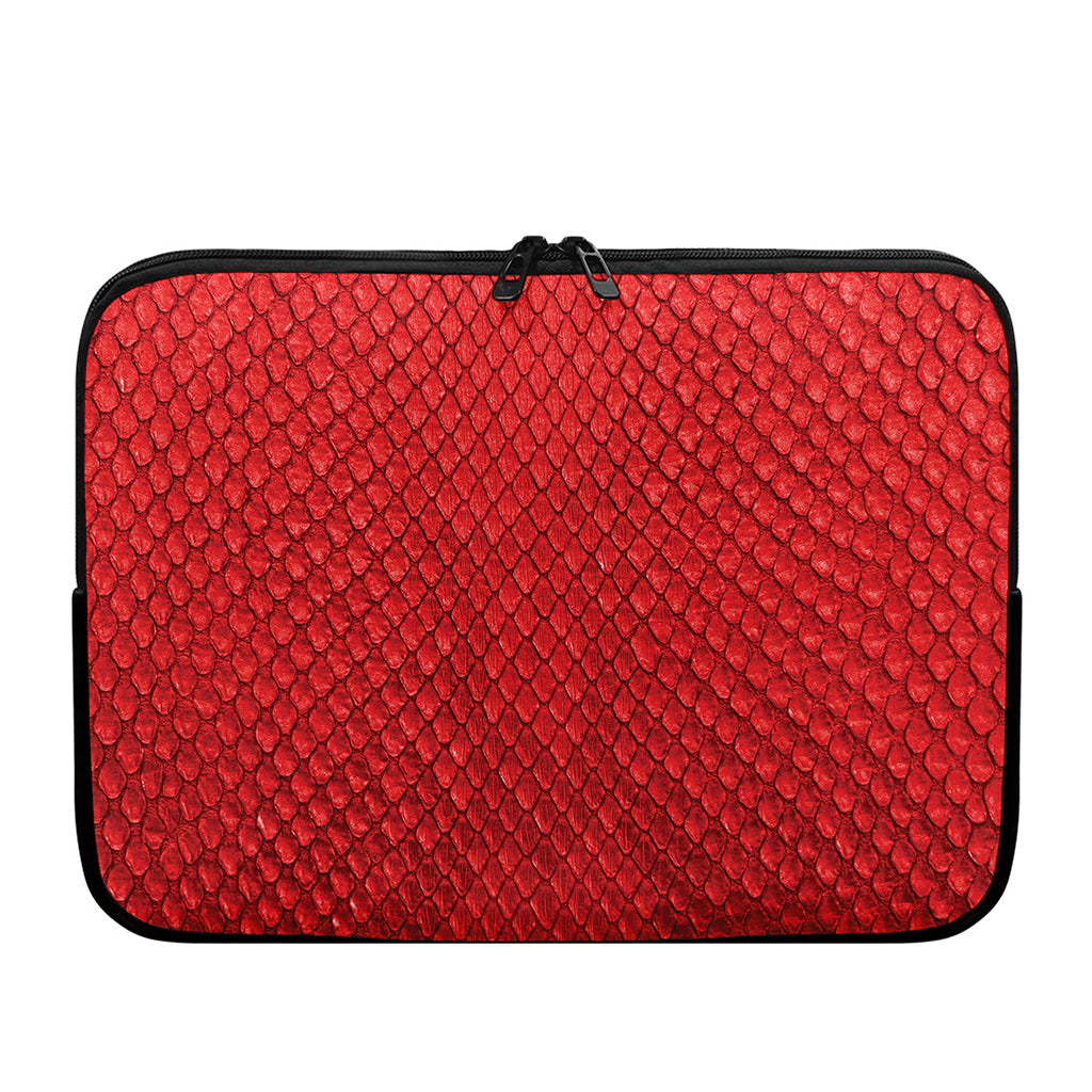 Red Python Snakeskin Print Laptop Sleeve