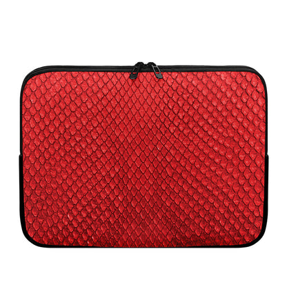 Red Python Snakeskin Print Laptop Sleeve