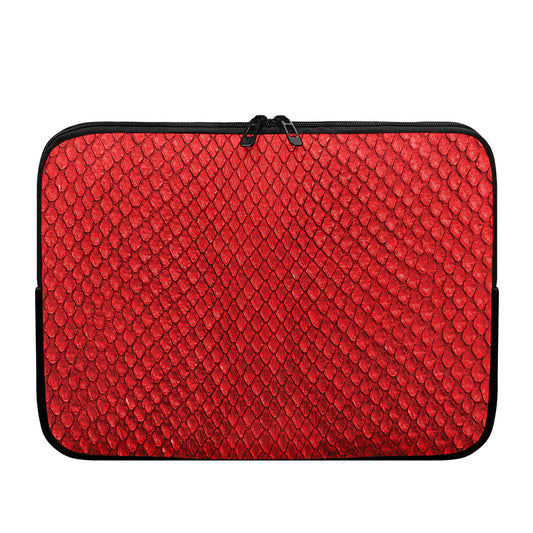 Red Python Snakeskin Print Laptop Sleeve