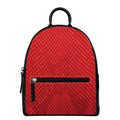 Red Python Snakeskin Print Leather Backpack