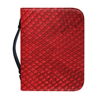 Red Python Snakeskin Print Leather Bible Cover