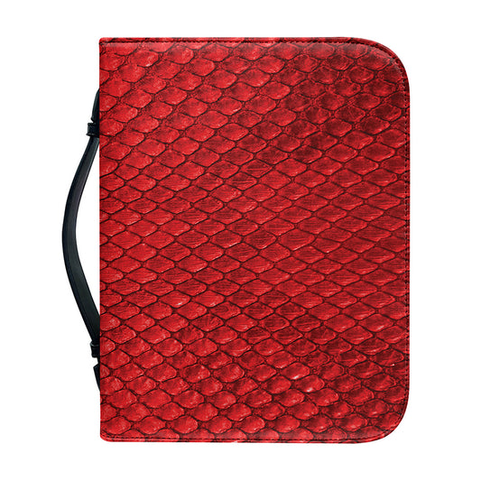 Red Python Snakeskin Print Leather Bible Cover
