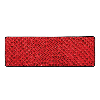 Red Python Snakeskin Print Long Kitchen Mat