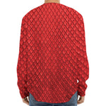 Red Python Snakeskin Print Long Sleeve Baseball Jersey