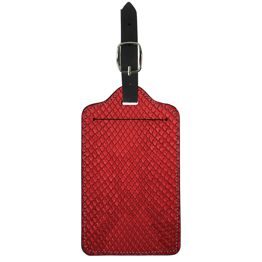 Red Python Snakeskin Print Luggage Tag