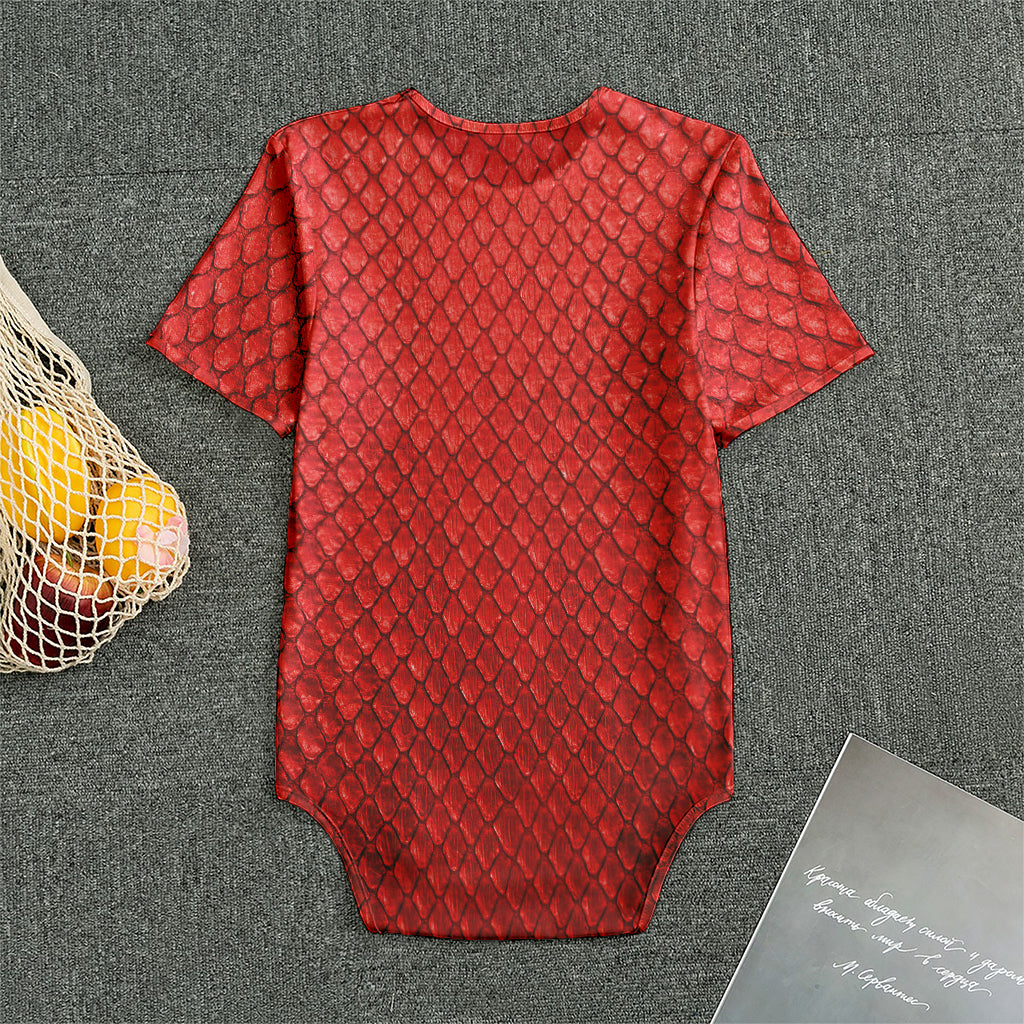 Red Python Snakeskin Print Men's Bodysuit