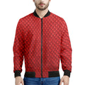 Red Python Snakeskin Print Men's Bomber Jacket