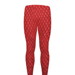 Red Python Snakeskin Print Men's leggings