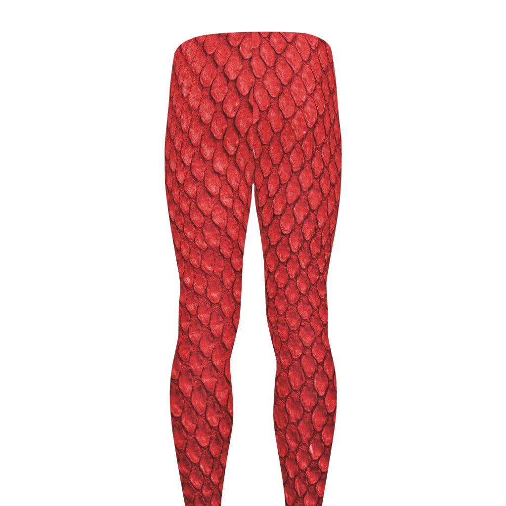 Red Python Snakeskin Print Men's leggings