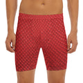 Red Python Snakeskin Print Men's Long Boxer Briefs