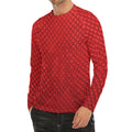 Red Python Snakeskin Print Men's Long Sleeve Rash Guard