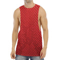 Red Python Snakeskin Print Men's Muscle Tank Top