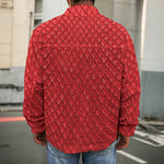 Red Python Snakeskin Print Men's Shirt Jacket